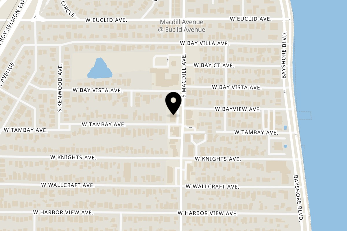 Map showing the location of SUSHARK Tampa on 4019 S MacDill Ave in Tampa